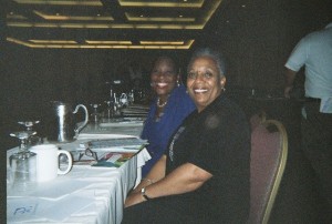 Joyce Russell (front), Hillsborough County, FL, government liason, and L. Yvonne Whitehead, program coordinator for the Tallahassee Urban League.